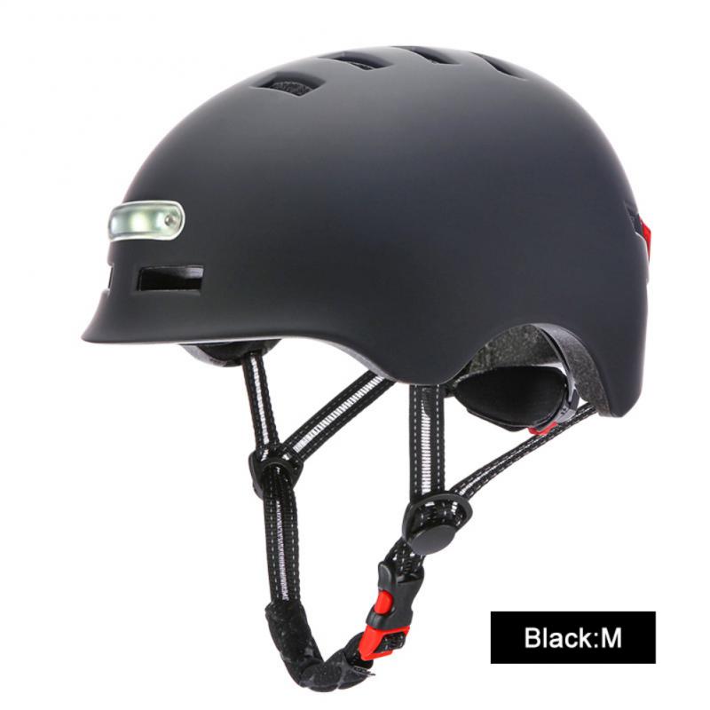 Volwassen Helm Met Achterlicht Ademend Bike Fietshelmen Voor Mannen Vrouwen Elektrische Fiets Mtb Scooter Sport Helmen: black M