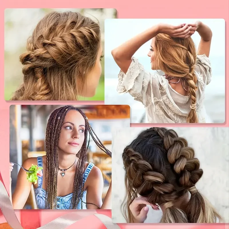 Juego de Herramientas de peinado DIY, cepillo para el cabello, Kit de herramientas para trenzar, incluye peine para peinar el cabello, peine de cola de rata, cepillo para bordes, cepillo para el cabello
