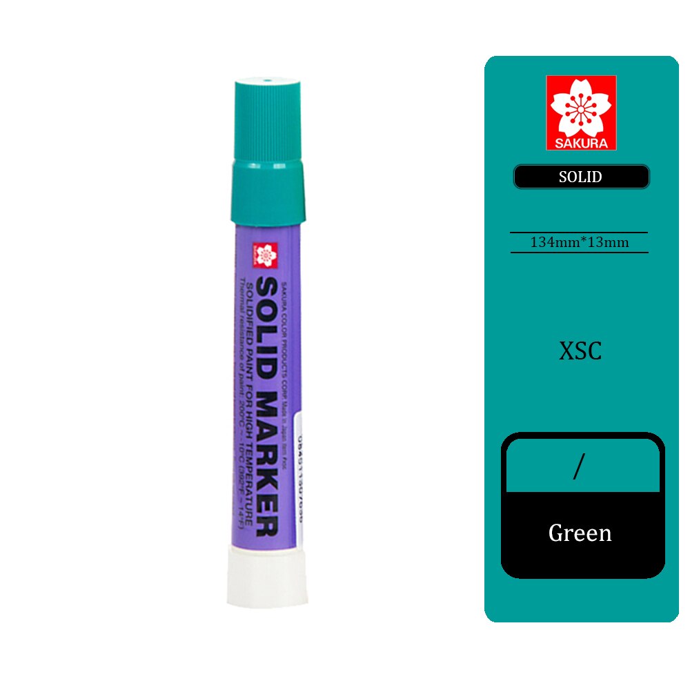 1pcs SAKURA XSC Solid Paint Pen Industry Water Writing Steel High Temperature Marker Pen Paint Pen Does Not Fade Marker Pen: green