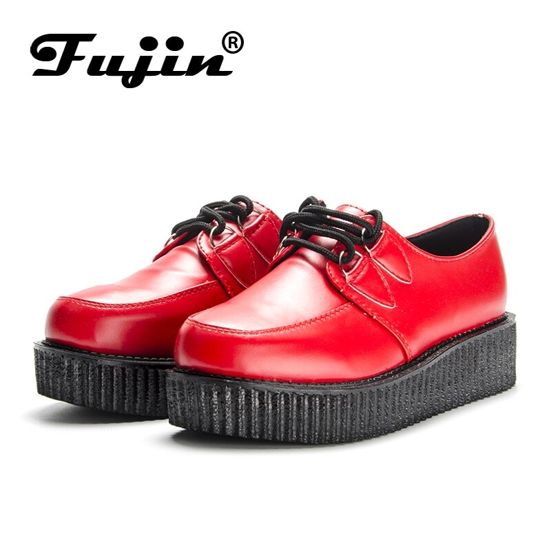 Fujin cuero pu otoño Creepers zapatos casuales mocasines mujer mocasines damas plataforma mocasines mujeres pisos Mujer