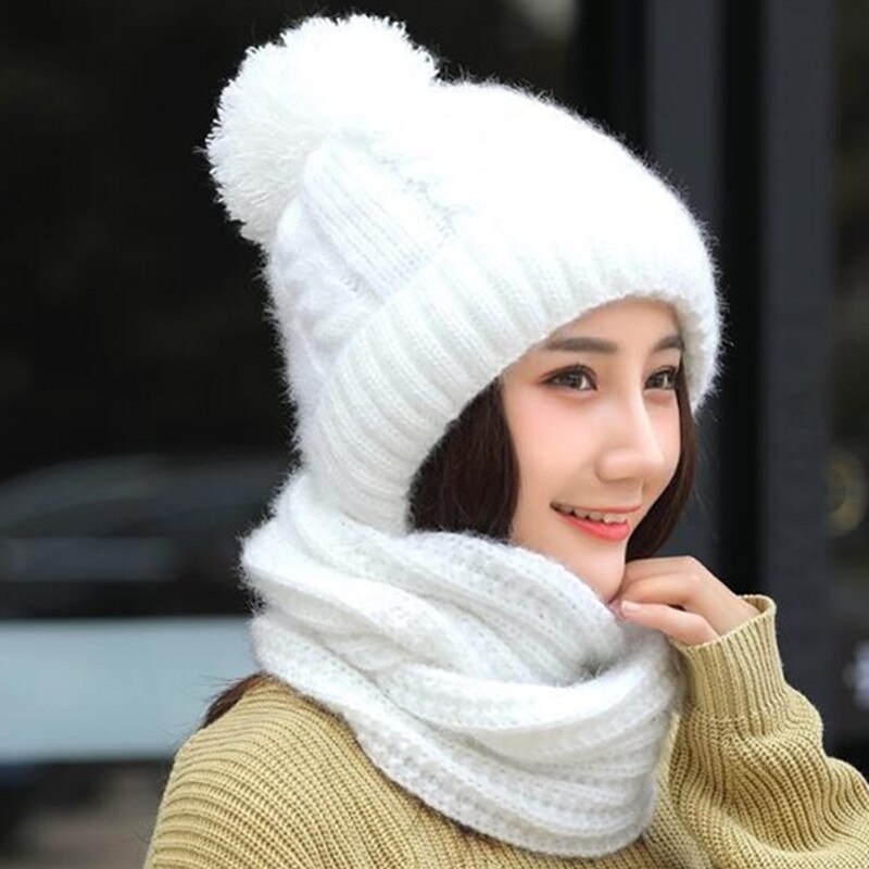 Vrouwen Hoeden Herfst Winter Modemerk Hoeden Sjaal Breien Tweedelige Vrouwen Gorros Casual Cap Sjaal Chapeu Feminino Bonet