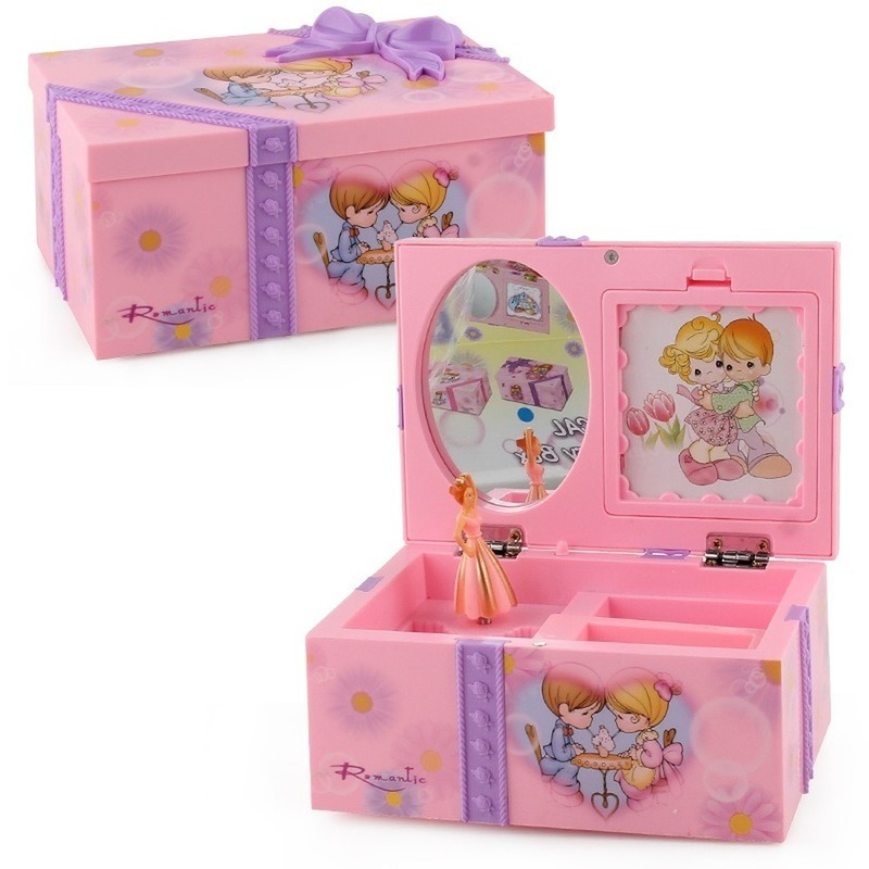 Roze Dansen Meisje Muziekdoos Ornamenten Home Decor Sieraden Organizer Muziekdoos