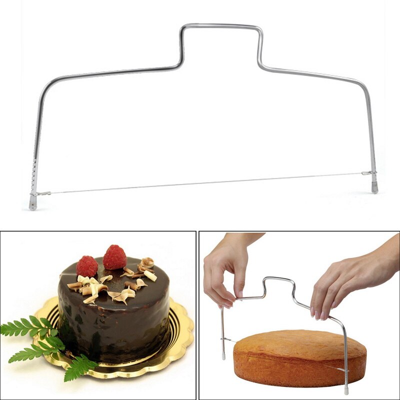 1PC Stainless Steel Adjustable Wire Layer Cake Cutter and Leveler Kitchen Accessories: single wire layer-L