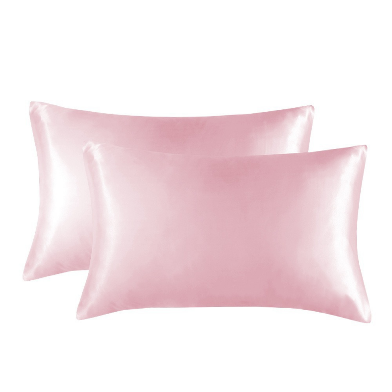 2Pcs/Set Satin Pillowcase Soft Breathable Smooth Cooling Pillow Covers for Sleeping Care Skin and Hair: USA Queen(20x30 inch) / YELLOW
