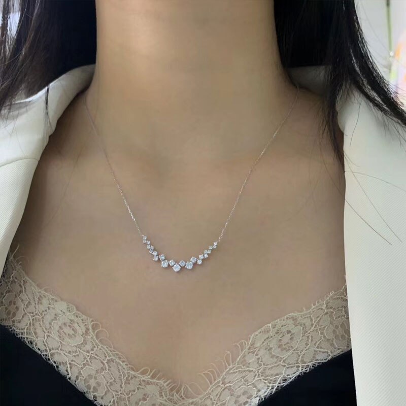 Único colgante gargantilla Plata de Ley 925 auténtica bijou diamante cz colgantes para boda Collar para las mujeres joyería DE LA DECLARACIÓN