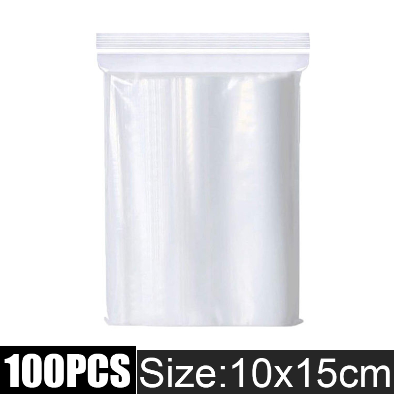 100-500pcs Thicken Zipper Self-sealing Bags Plastic Clear Reusable Small Packing Jewelry Storage Bag Reclosable Poly Bag Pouches: L / PURPLE