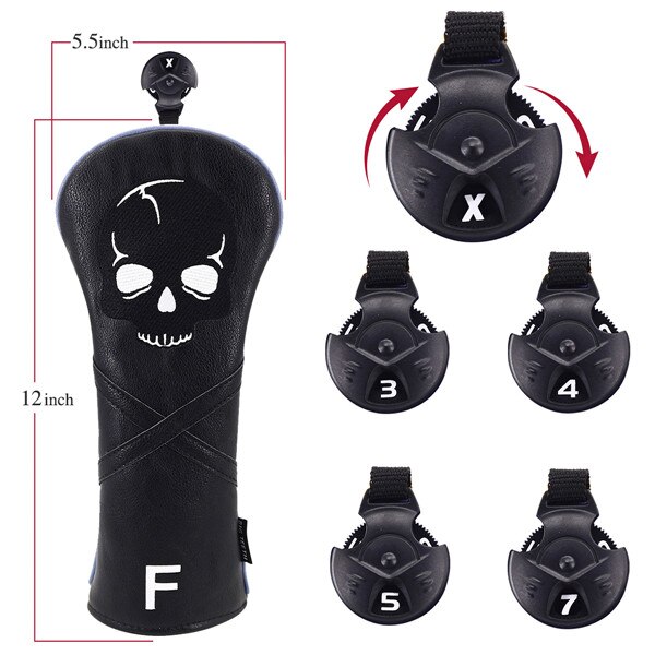 Big Teeth Golf Wood Head Covers Headcover Skull Driver FW UT Headcovers: Fairway Cover