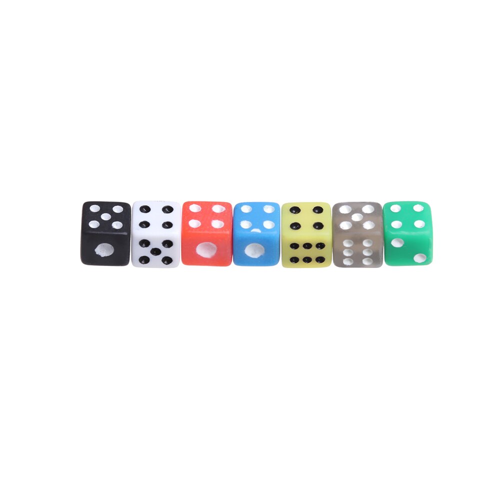 Juego de mesa portátil de 6 caras con dados de 5MM, 50 unidades por bolsa, juego de mesa de esquina redonda de acrílico, dados para juegos de mesa, juegos de azar de , dados digitales