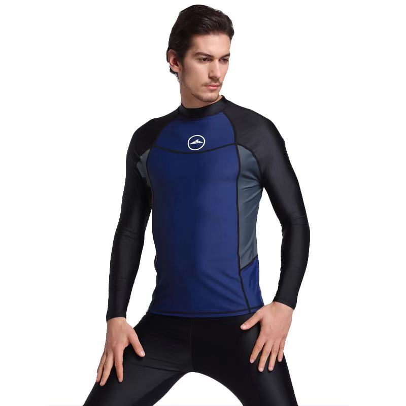 SBART Long Sleeve Men Rash Guards Swimwear Shirts Lycra Sun Protective Wetsuits Tops Diving Snorkle Swimming Surfing Rash Guards