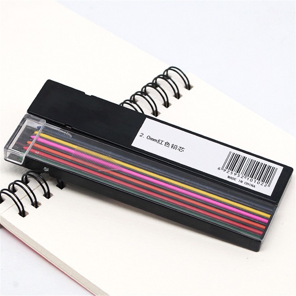 12pcs Colorful Thick Pencil Core 2.0mm Automatic Drawing Pencil Refills Kawaii Stationery Mechanical Pencil Lead for Wiritng
