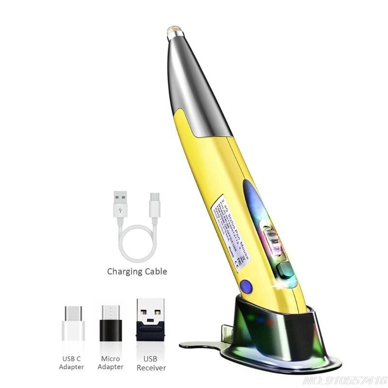 Rechargeable Right Hand and Left Hand 1200 DPI 2.4G USB Wireless Mouse with Micro USB Type C Adapter Touch Pen Function D24 20: Y