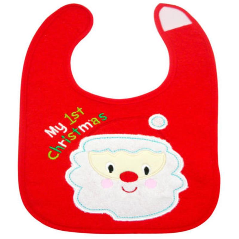 Eerste Kerst Slabbetje Speeksel handdoek Geborduurd Aandenken Kerstcadeau: 1