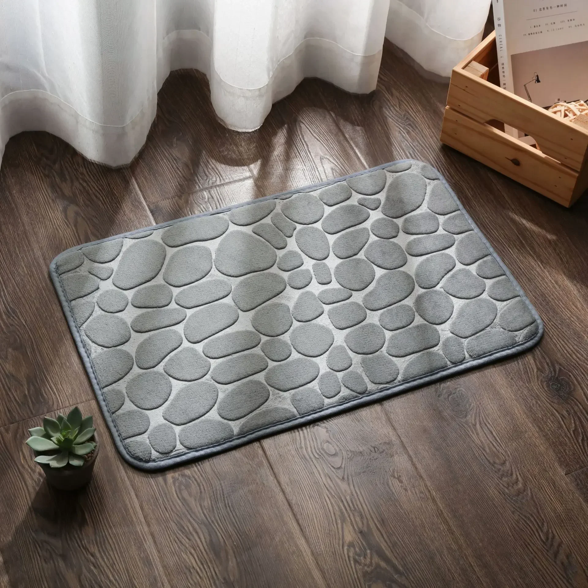 Absorbierende Schlecht bat matt Kopfstein pflaster geprägt rutsch feste matt Boden teppich Duschraum Fuß matt Erinnerung Schaum Kopfstein pflaster matt 40x60cm: Rosa