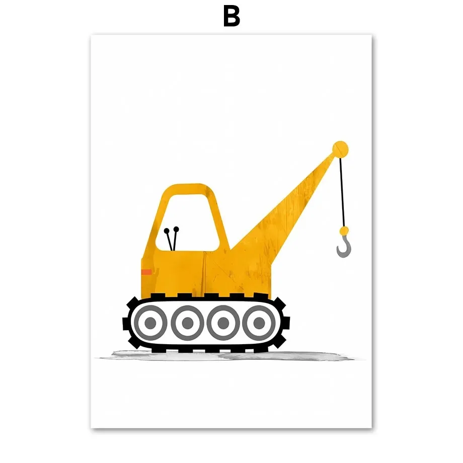 Moderne Nordic Stijl Canvas Print Schilderij Poster Cartoon Auto Letter Nummer Kinderen Muur Foto Art Studio Kinderkamer Home Decor: Paars / 8X12