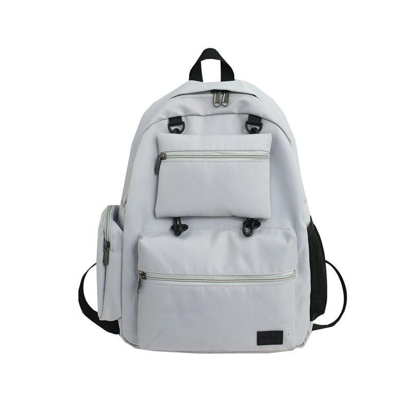 Sommer-damenrucksack Ich bin harajuku-stil aus wasserdichtem Nylon, reisetasche mit großem fassungsvermöGen, schulrucksack für Teenager-mädchen: Grau