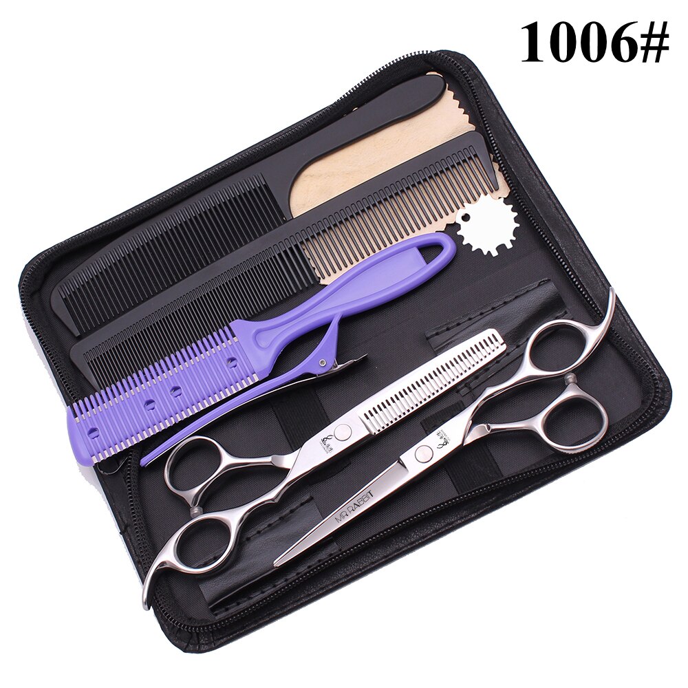 Set de Ciseaux de Coiffure - 6.0 Pouces 17.5cm JP Acier Inoxydable Ciseaux Amincissants pour Salon de Coiffure