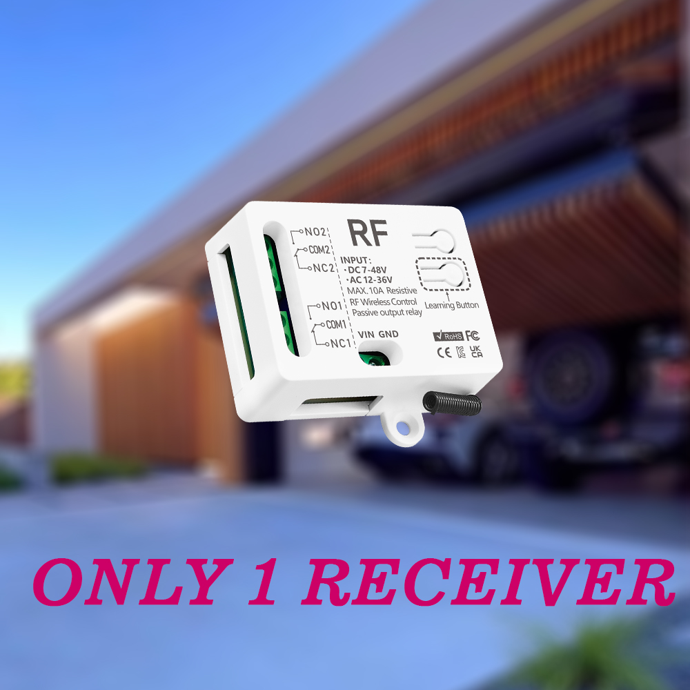 RF433MHz uniwersalny bezprzewodowy nadajnik zdalnego sterowania DC 12V 24V AC12-36V 2CH przekaźnik odbiornika do garażu roleta światło drzwi: Złota