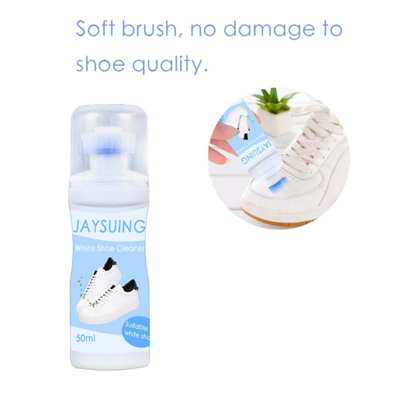 Tragbare Weiß Schuhe Reiniger Mit Schuh Pinsel Bleichen Erfrischt Polnischen Reinigung Werkzeug Für lässig Leder Schuh Turnschuhe 50ml # L
