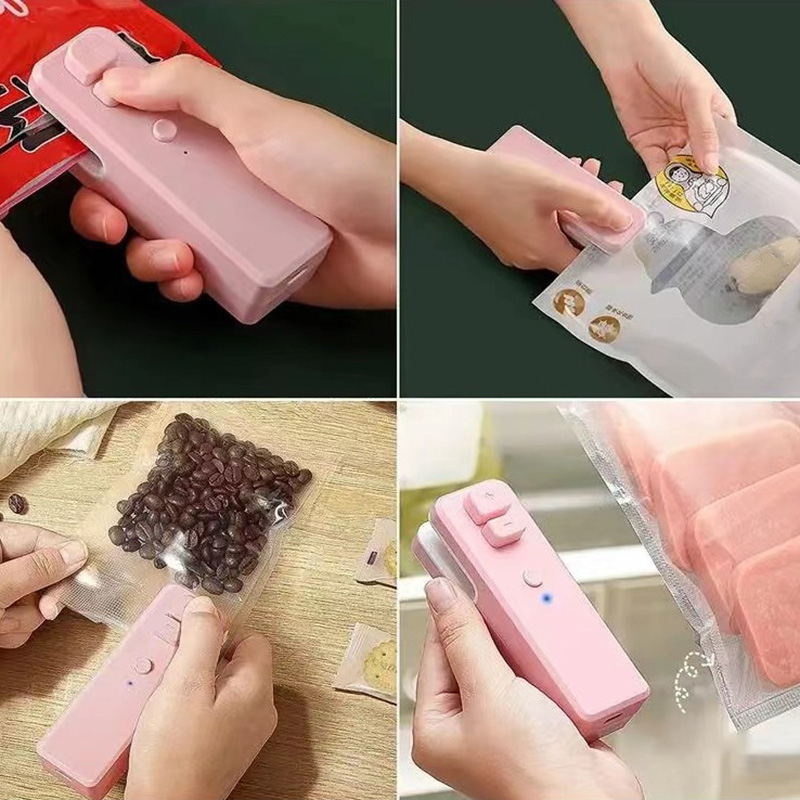 Mini Sealing Machine Cut Seal Dual-use Food Sealing Artifacts Snack Moisture-free Sealer Push Button Plastic Sealing Machine