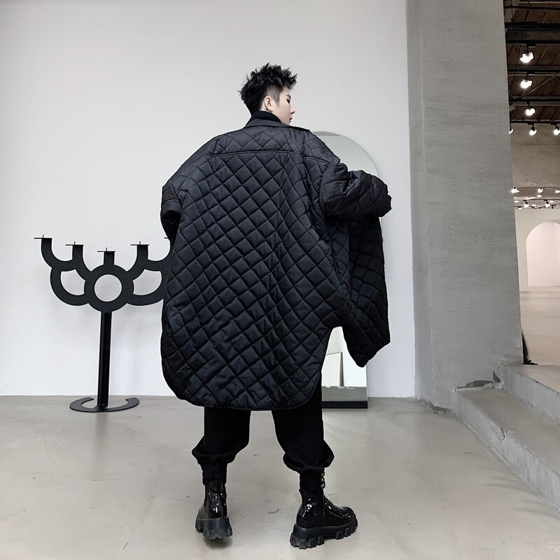 Chaqueta estilo Camisa de algodón acolchada para hombre, abrigo Estilo Vintage japonés, ropa de calle Punk gótica, Parkas finas, prendas de vestir exteriores
