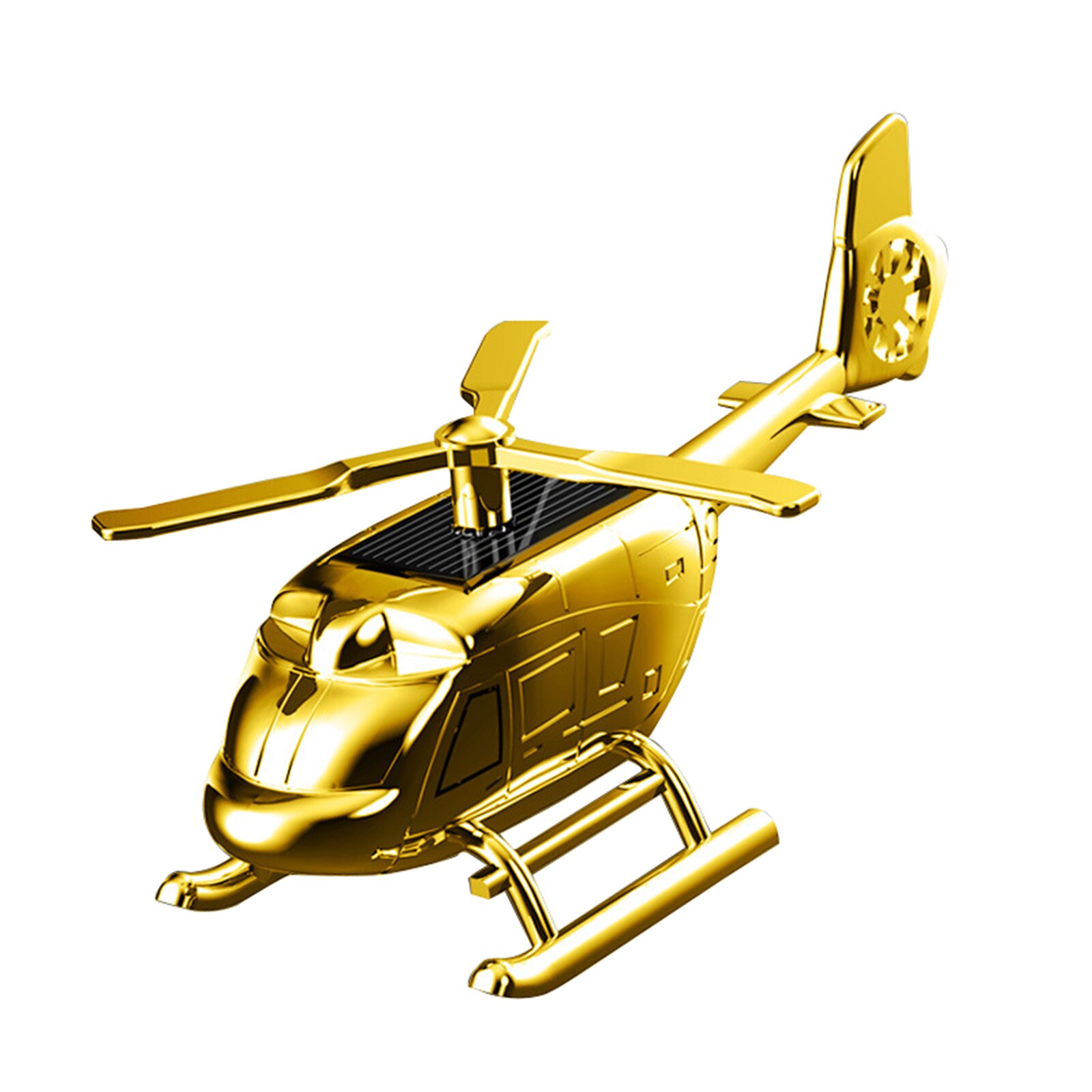 Helicóptero Solar aromaterapia fragante coche y juguete casero decoración para el hogar Oficina Vehículo de viaje NJ88: Dorado