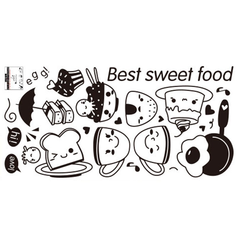 Kitchen Stickers On The Wall Of Coffee Sweet Food Diy Wall Art Books Sticker Decorating The Oven Dining Room Wallpaper