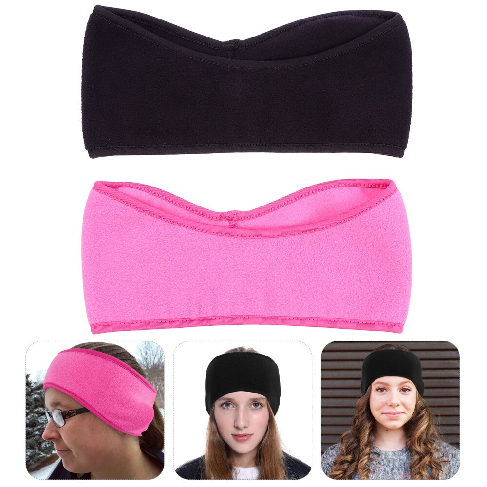 2pcs Autumn Practical Durable Head Wrap Sweatband Sports Headband Ear Warmer for Skiing