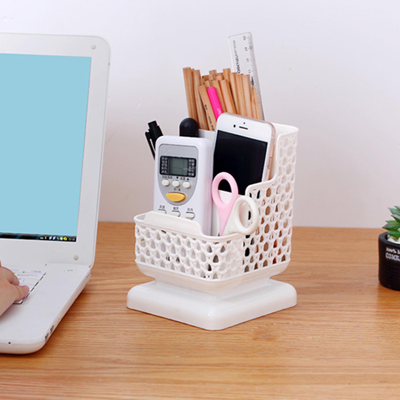 Organiseur de bureau en plastique pour stylos, boîte de rangement pour stylos, brosses, crayons, pots, brosses de maquillage