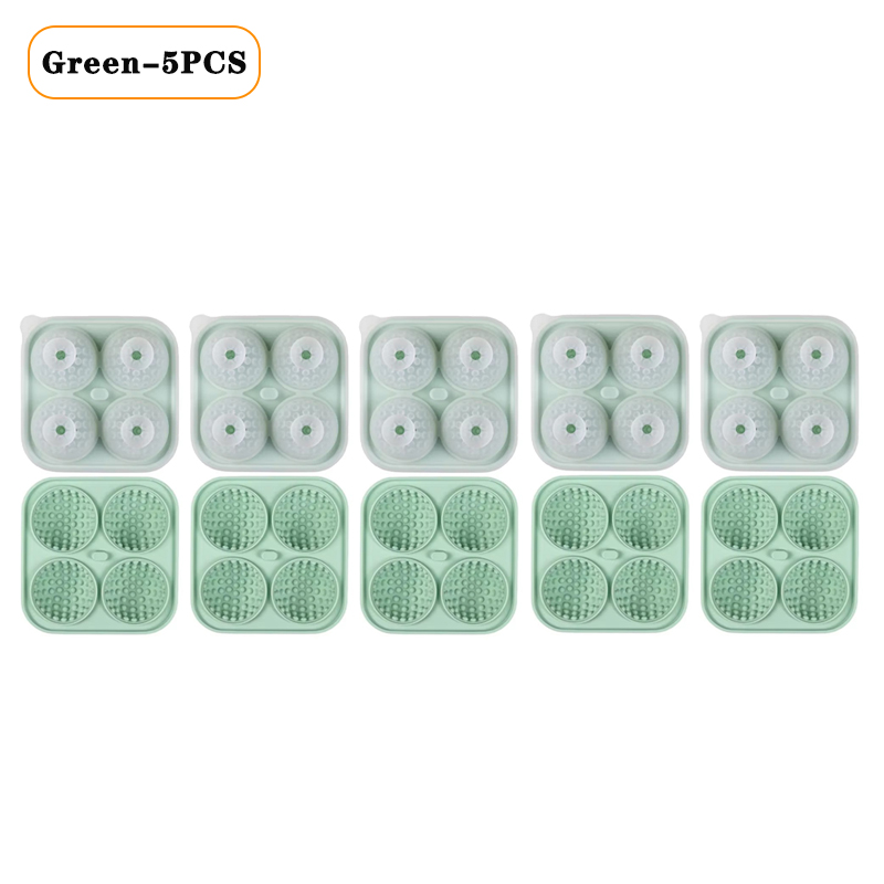 1/3/5PCS Ice Cube Mold 3D Golf Ice Puck Hockey Tray Mold Whiskey Silicone Ice Box Silicone Ice Tray Ice Hockey with Funnel: Red