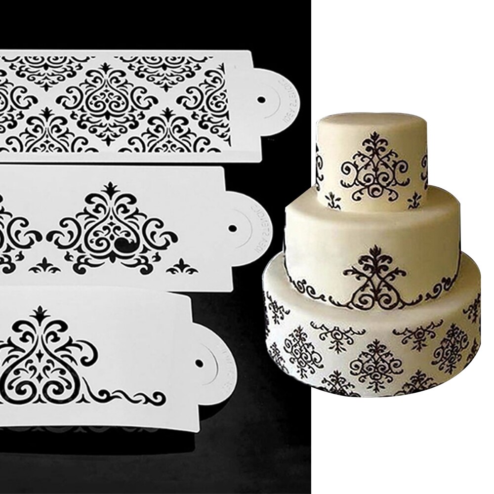 3 stks/set Stencil Fondant Cake Decorating Gereedschap Mold gebak Bakken Gereedschap Decoratie voor Cake