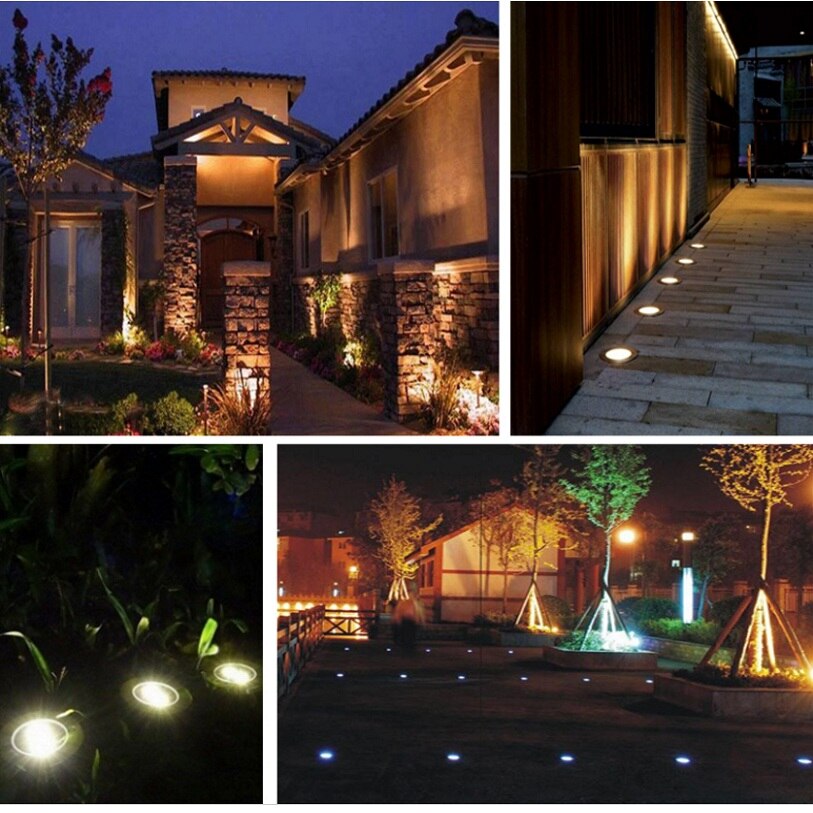 LED solaire lumière de pelouse lampe extérieure colorée 8LED s enterré éclairage souterrain étanche jardin/paysage/patio/rue/canal
