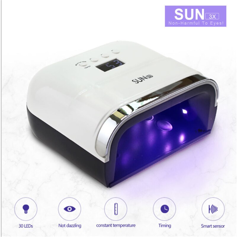 48W SUN3X Smart Nail Fototherapie Machine Lcd Display Dual Lichtbron Pijnloos Modus Nagel Lamp Uv Licht Nagel Droger