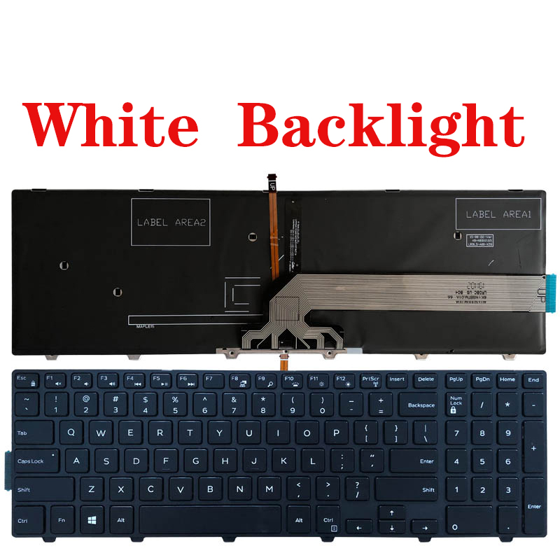 US laptop Keyboard FOR DELL Inspiron 15-5547 15-5548 15-5542 15-5557 15-7557 15-7559 15-5577 15-5576 English Laptop Keyboard: White Backlit