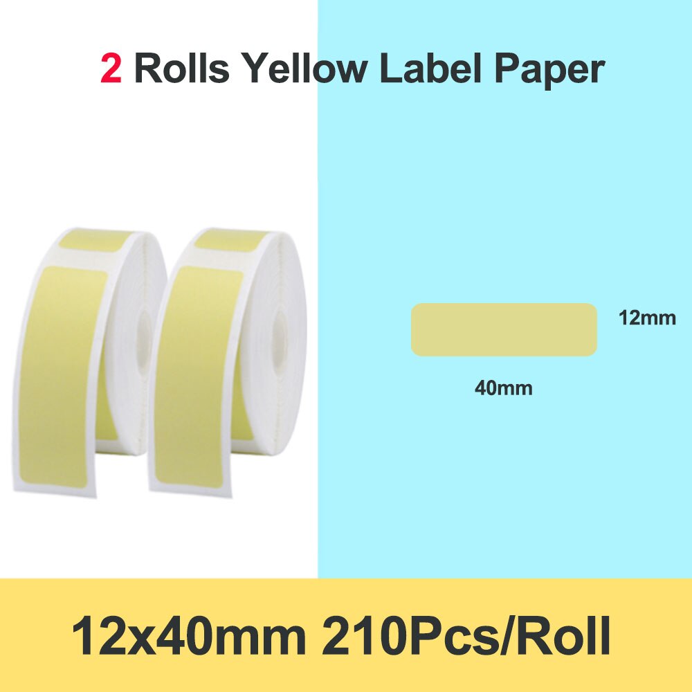 Niimbot D11 / D110 Etikett Drucker Selbstklebende Drucker Papier Preis Supermarkt Etikett Thermische Schalter Schlüssel Etikett Aufkleber Schreibwaren: Gelb 12x40mm x2