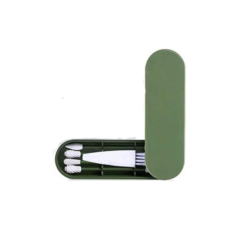 4 pz/scatola Riutilizzabile Tampone di Cotone Orecchio di Pulizia Lavabile in silicone Trucco Tamponi di Spiedi Flessibile Molle Fare su kit di Strumenti di: verde