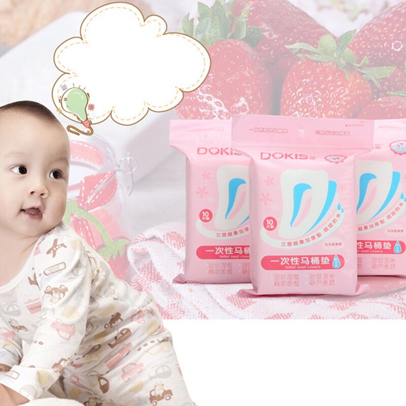 10 stuks/set wegwerp toiletbrilhoes drielaags waterdichte veiligheidstoiletbrilbeschermer type moederzittingbeschermer babyvoeding