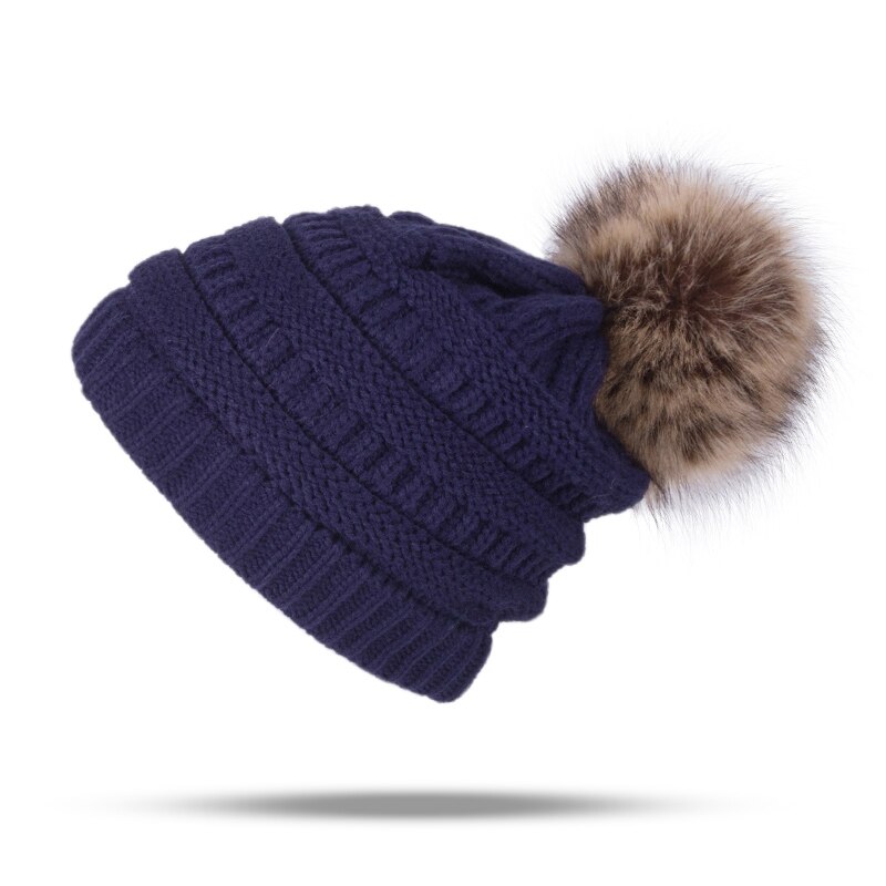Pompons bal muts dames mutsen gebreide winter muts katoenen winter mutsen dames warme muts mutsen skullies gorras
