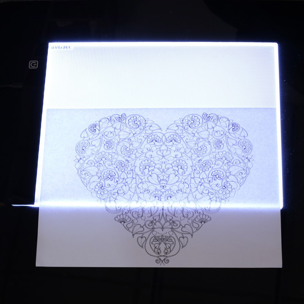 Led upplyst ritbord  a4 ljus pad ritning tablett spårplatta skiss bok tom duk för målning akvarell akrylfärg