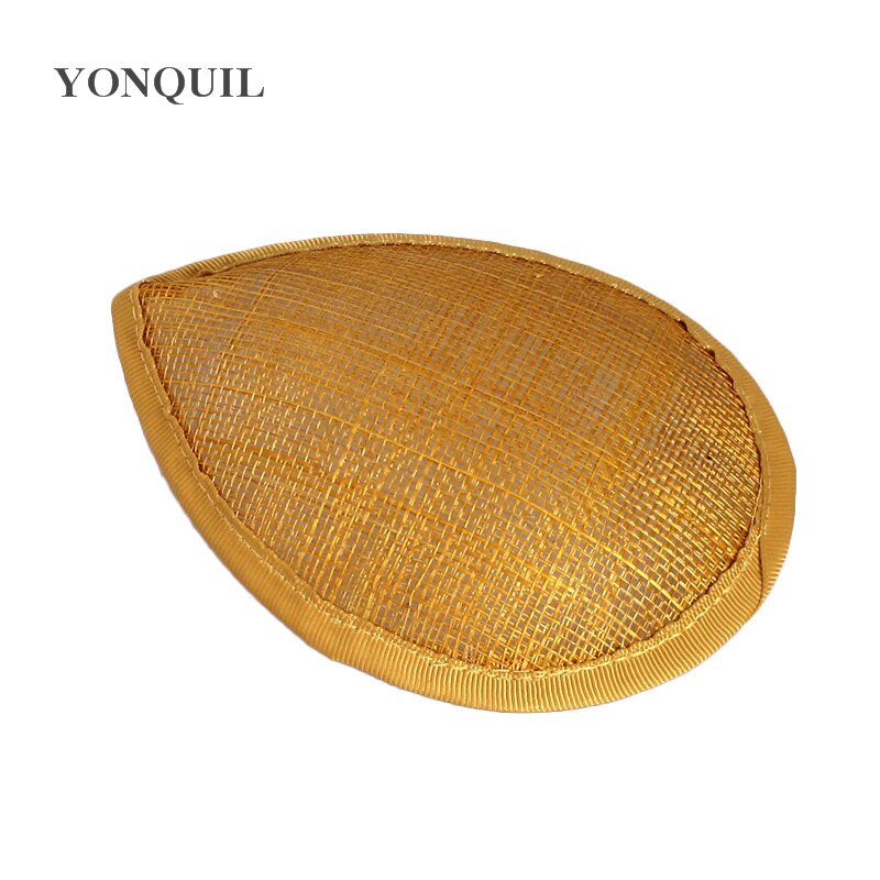 green 13CM teardrop sinamay fascinator base DIY millinery base cocktail hats handwork material party hair accessories 17 colors: Gold