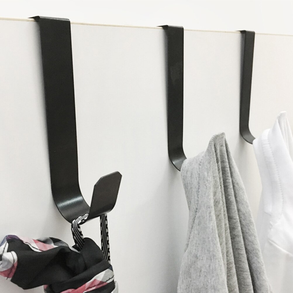 4 pçs soco livre porta de volta ganchos de ferro arte chave saco gancho titular casaco gancho de armazenamento de mercearia gancho para casa sala estar preto a30