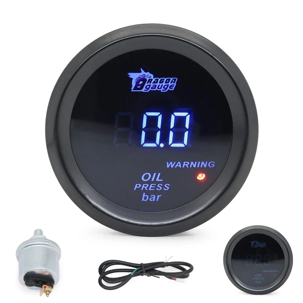 2" 52mm Car Digital Turbo Boost Gauge PSI BAR Water Temp Oil Temp Oil Pressure Gauge Voltmeter EGT Tachometer RPM gauge