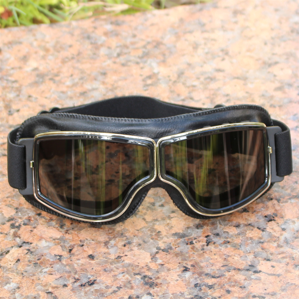 Vintage skyddsglasögon motorcykel läderskyddsglasögon cruiser fällbara skyddsglasögon nyaste solglasögon motocross säkerhet: Röd