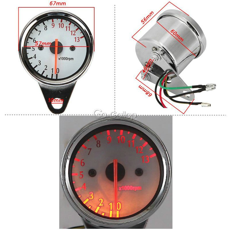 doprowadziło motocykl podświetlany obrotomierz dla Honda cień duch Aero CB400 VT750 VT1100/Suzuki intruz Volusia VL 700 750 800