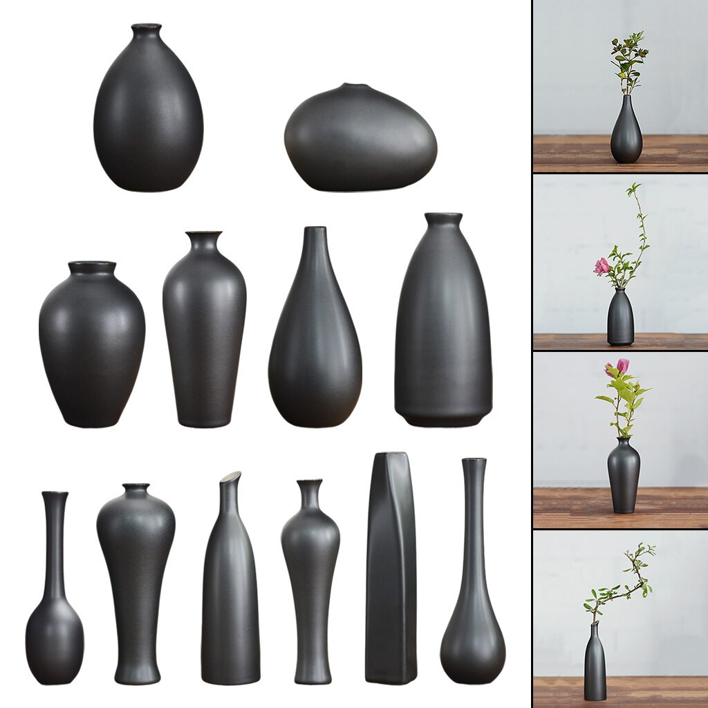 Ceramic Vase Small Large Black Modern Nordic Ornaments Home Accessories Ceramic Vase for Flower Arrangement