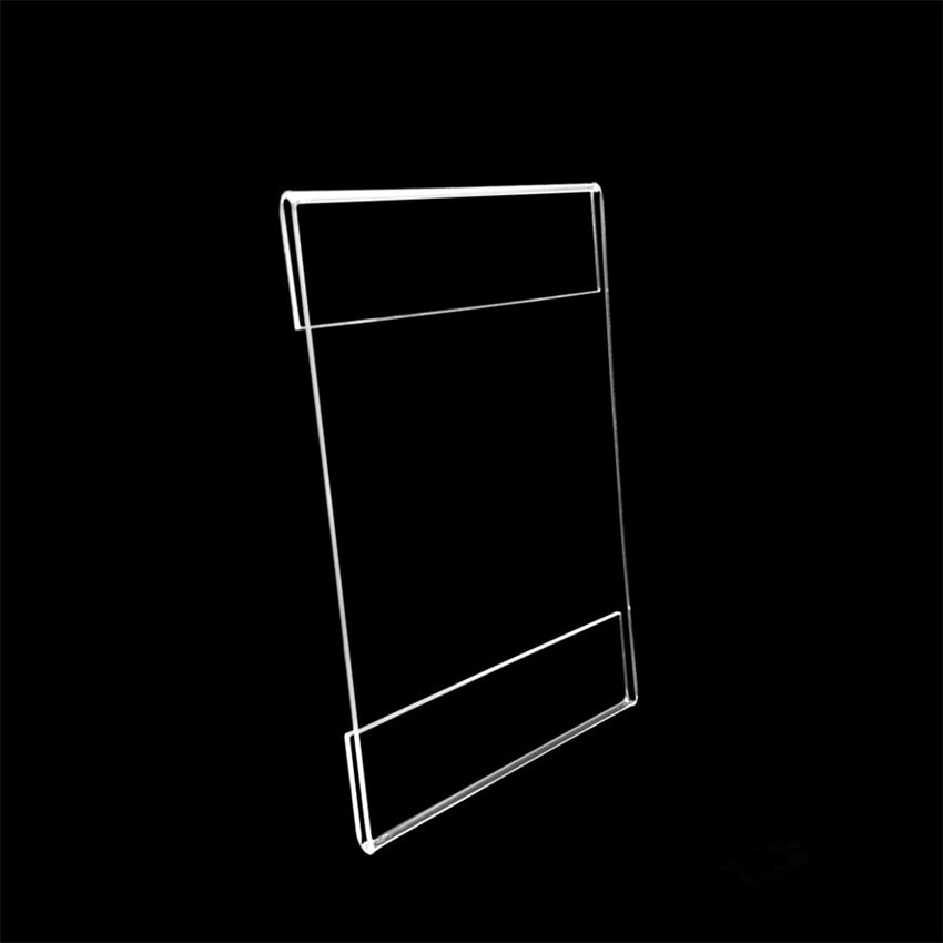 Acrylic T1.2mm Plastic Sign Price Tag Label Display Wall Sticker Paper Name Card Holders Vertical 50pcs Good