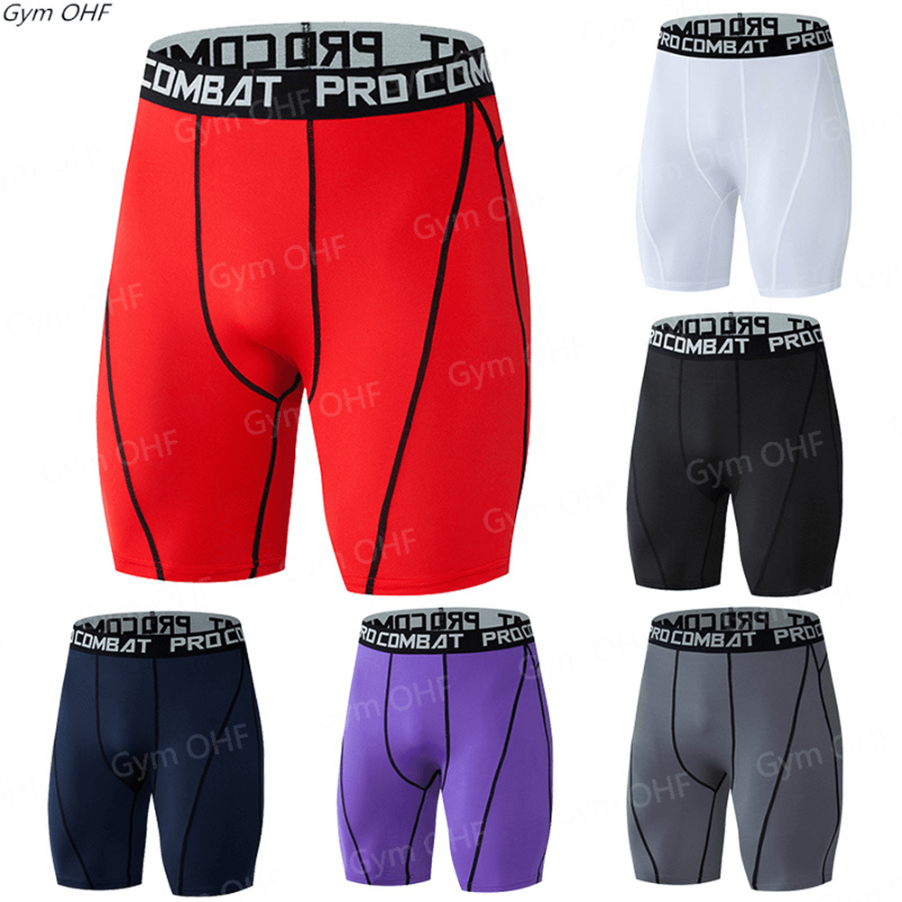 Men Bodybuilding Shorts Fitness Compression Leggings Workout Inseam Outfit Male Muscle Alive Elastic Skinny Tights S-3X