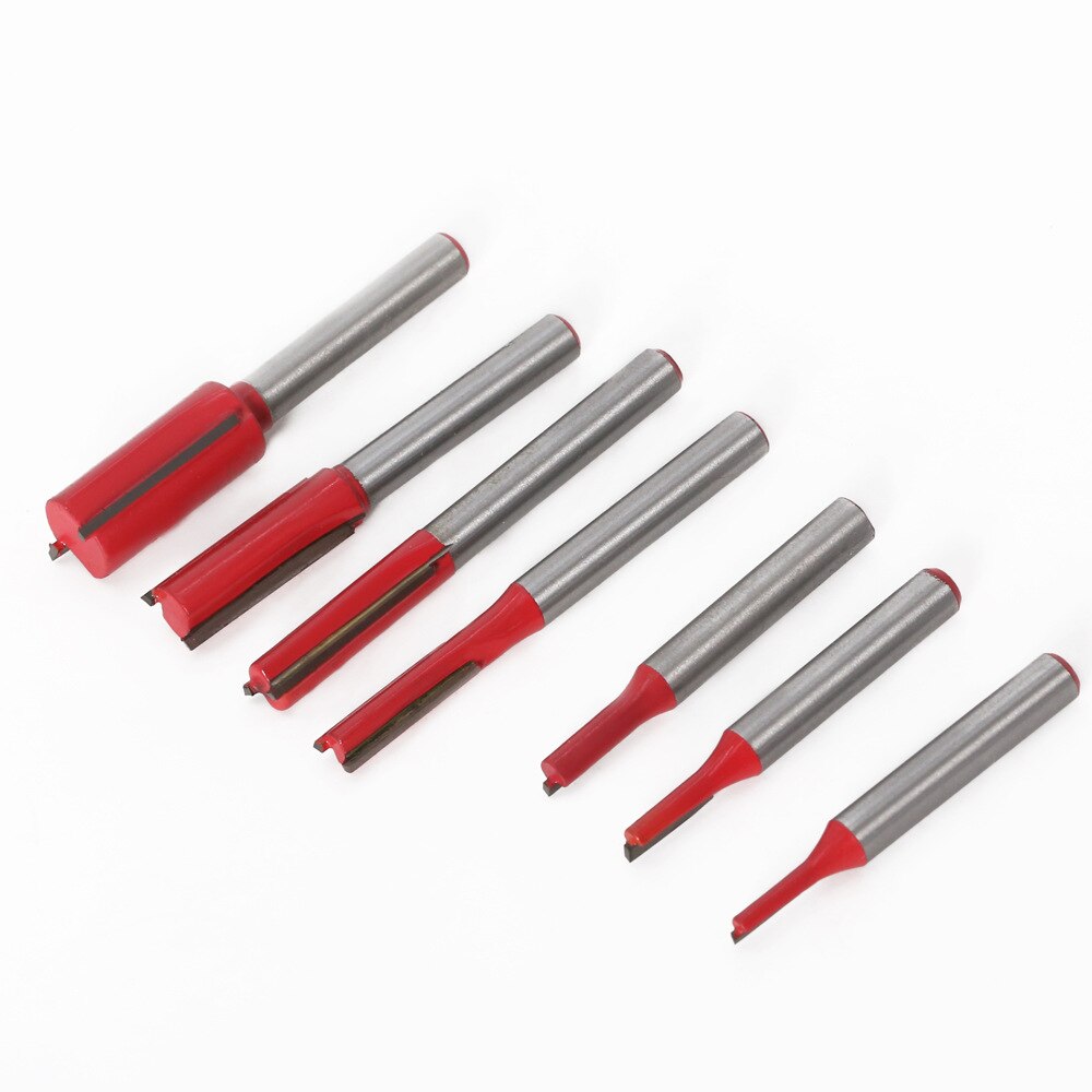 1/4 Inch Schacht Rechte Bit Hardmetalen Enkele Dubbele Fluit Router Bit Hout Frees Voor Houtwerk Tool