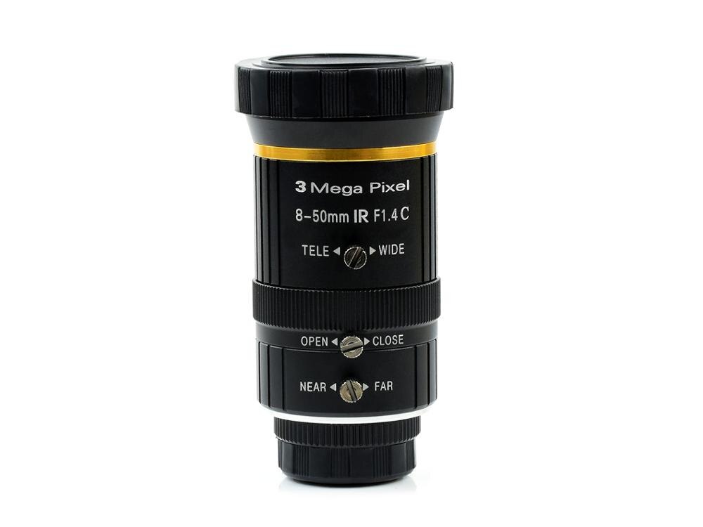 Industrial Zoom Lens, 8-50mm Adjustable Focal Length, Adjustable Angle Of View, C-Mount, Compatible With Raspberry Pi Hi