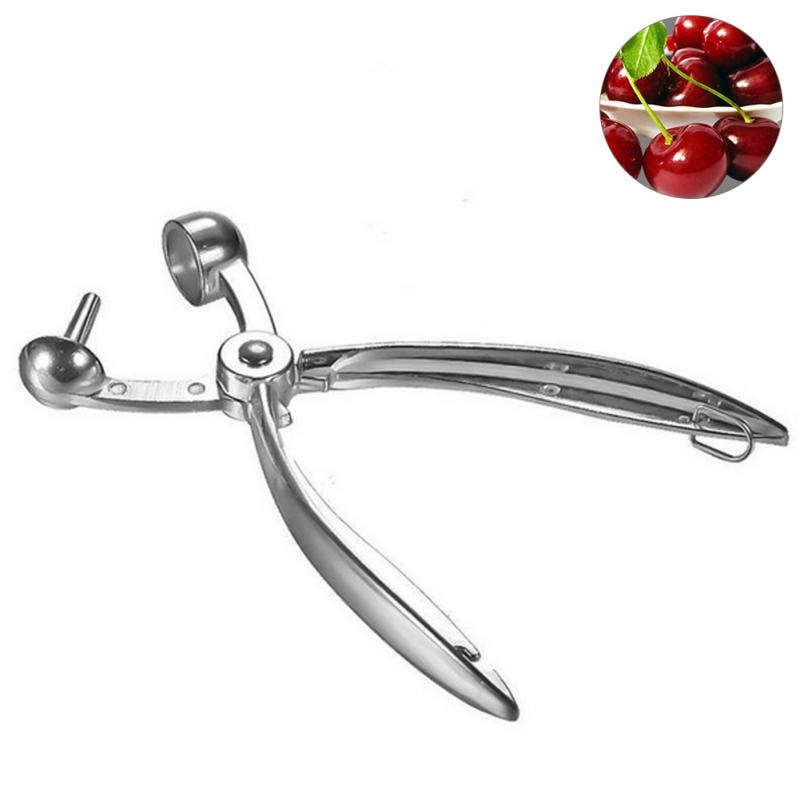 18cm Aluminum Alloy Cherry Olive Pitter Corer Stoner Pits Fruits Remover Squeeze Handheld Tool