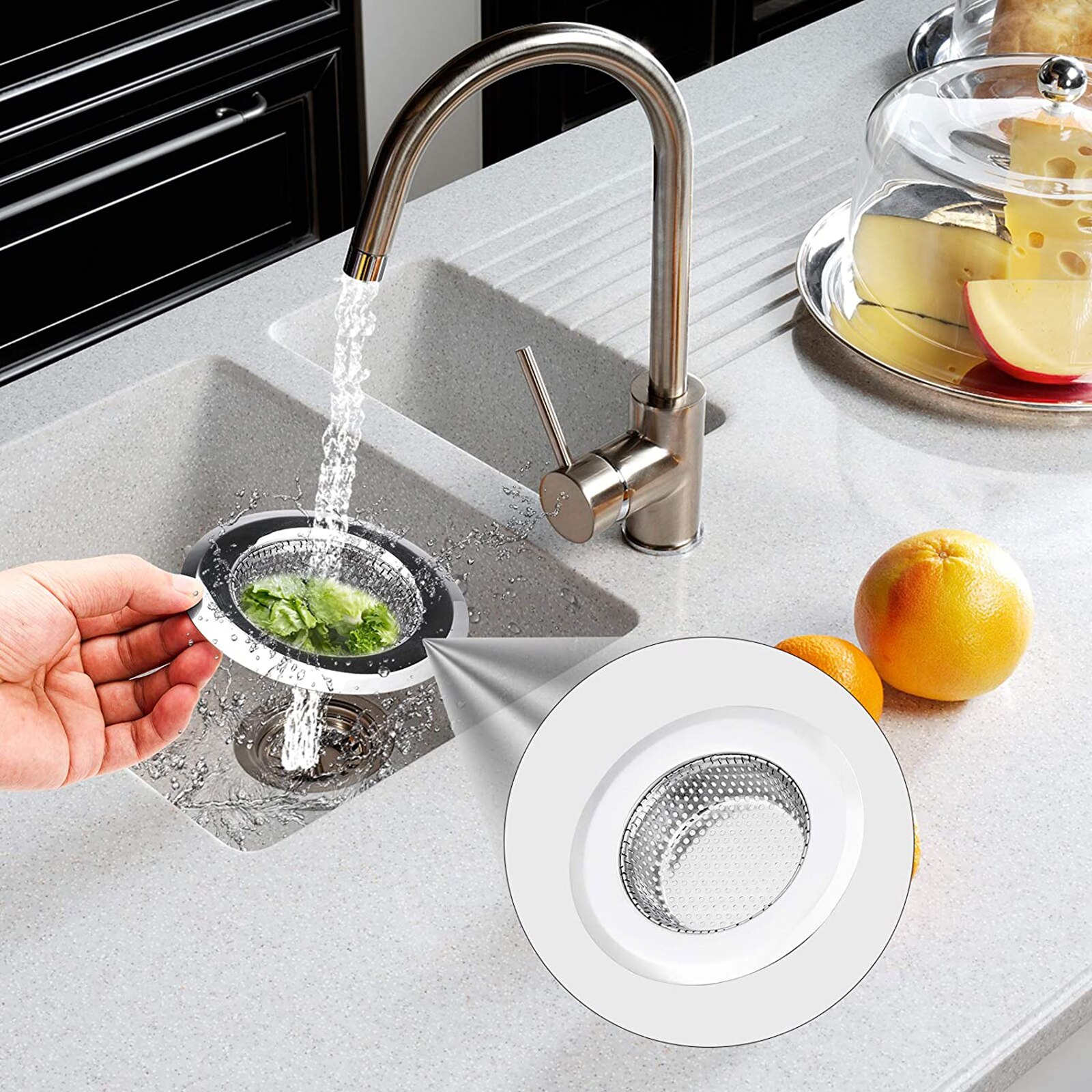 Kitchen Bathroom Sink Strainer Waste Plug Drain Stopper Filter Basket Kitchen Sinks Tool Anti-Clogging Kitchen Sink Stoppers